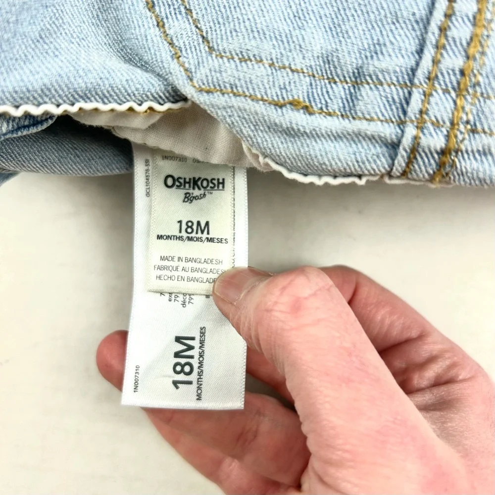 OshKosh B'gosh Light Wash Blue Jean Overalls